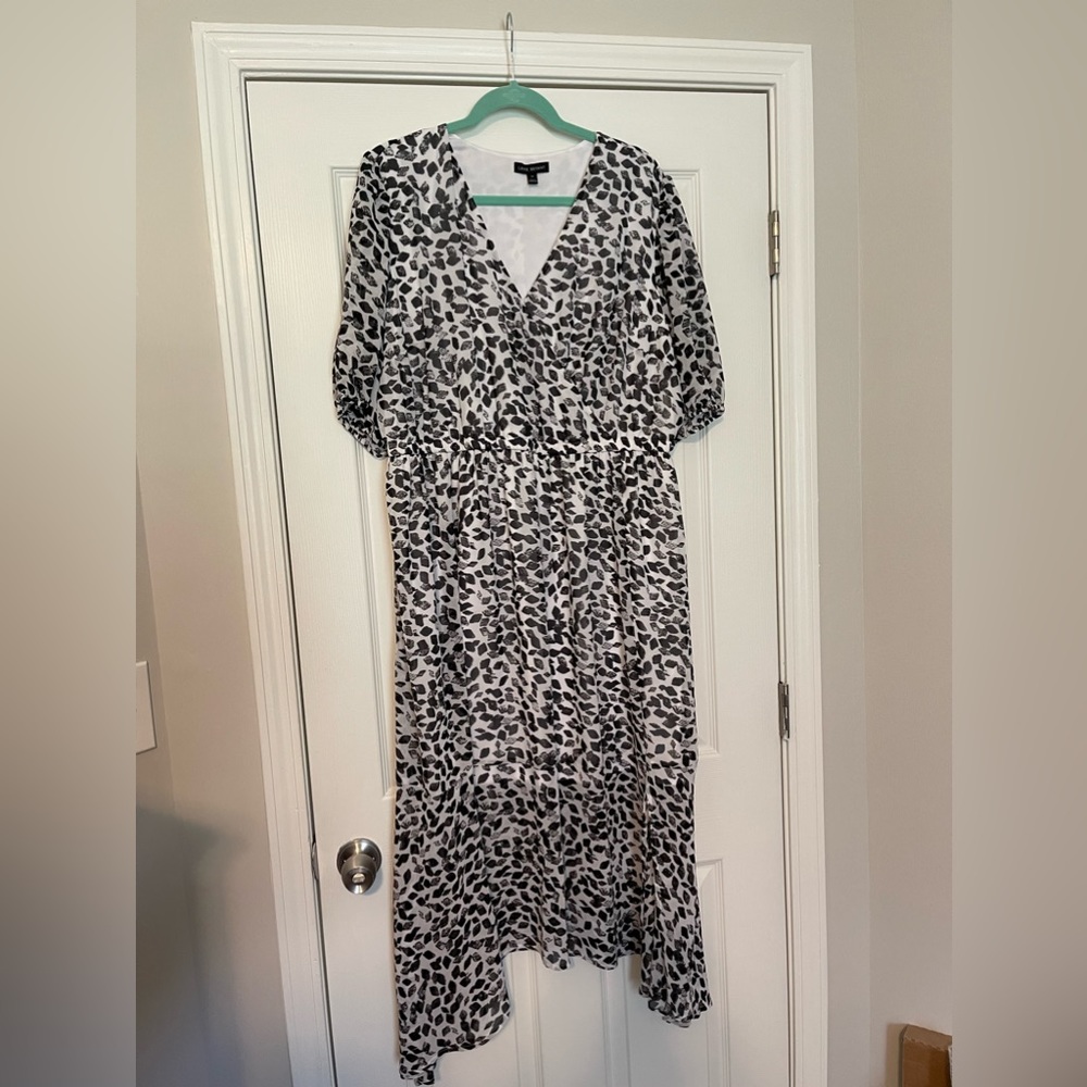 Lane Bryant, black and white dress, work appropriate, size 16